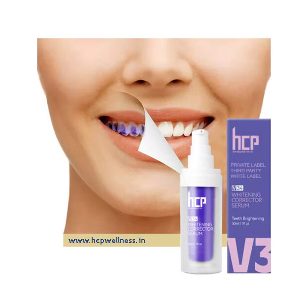 Purple Teeth Whitening Serum Manufacturer – Private Label Oral Care | HCP Wellness Purple teeth whitening serum bottle manufactured by HCP Wellness for private label oral care brands