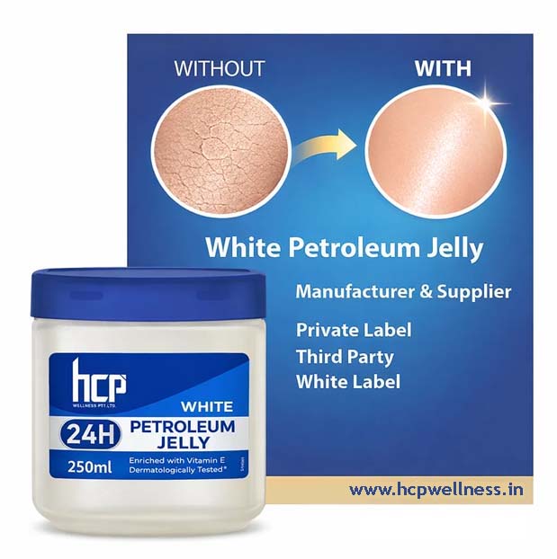 White Petroleum Jelly Manufacturer in India – HCP Wellness Private Label Solutions White Petroleum Jelly Manufacturer in India by HCP Wellness for skincare, lip care, and cosmetic applications
