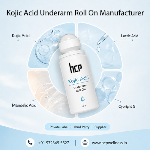 Kojic Acid Underarm Roll On Manufacturer in India Kojic Acid Underarm Roll On Manufacturer in India by HCP Wellness for private label, third party and supplier solutions