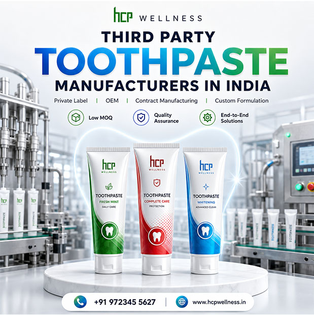 Third Party Toothpaste Manufacturers in India | HCP Wellness Third party toothpaste manufacturers in India offering private label, OEM, contract manufacturing and custom formulation services by HCP Wellness