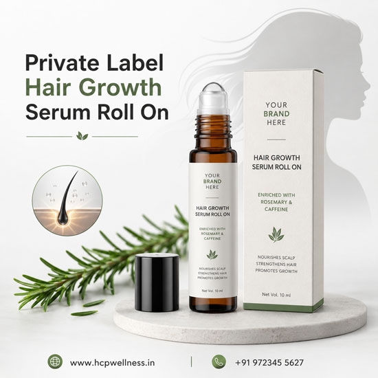Private label hair growth serum roll on manufacturer in India – HCP Wellness