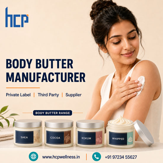 Body Butter Manufacturer in India – Private Label Body butter manufacturer in India offering private label, third-party and custom body butter product ranges.