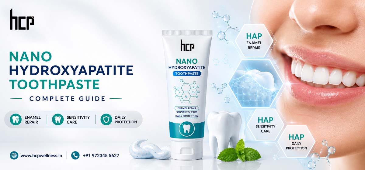 Nano Hydroxyapatite Toothpaste by HCP Wellness for enamel repair, fluoride-free oral care, and private label toothpaste manufacturing