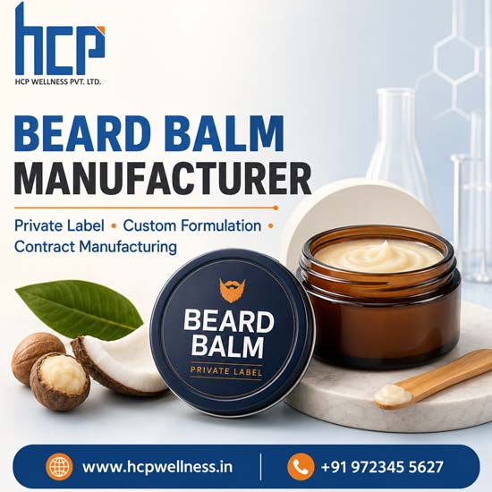 Beard Balm Manufacturer in India – HCP Wellness Private label beard balm manufacturer in India offering custom formulation and contract manufacturing