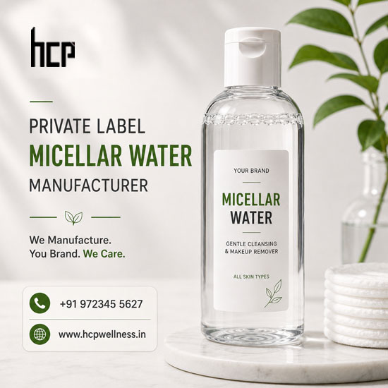 Private Label Micellar Water Manufacturer – HCP Wellness Private Label Micellar Water Manufacturer in India by HCP Wellness offering custom formulation, low MOQ and GMP-certified manufacturing.