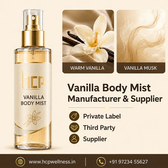 Vanilla Body Mist Manufacturer in India Vanilla body mist manufacturer in India crafting fragrance mists