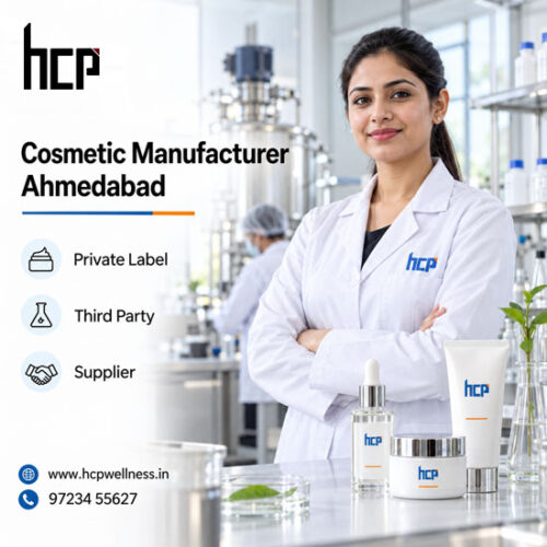 HCP Wellness cosmetic manufacturer in Ahmedabad offering private label and third-party cosmetic manufacturing